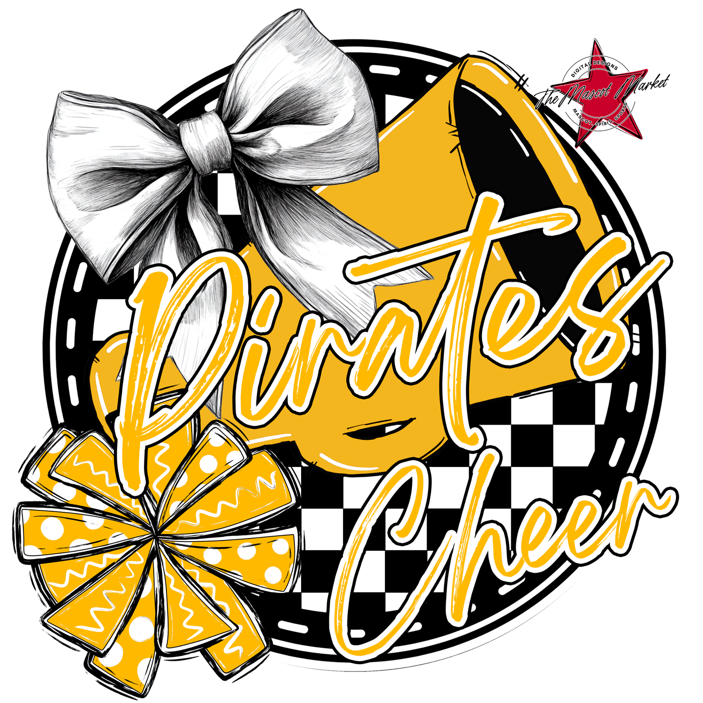 Pirates Circle Cheer Design-Yellow