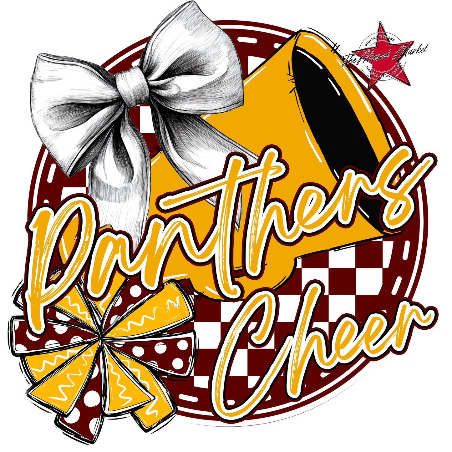 Panthers Circle Cheer Design-Maroon-Yellow