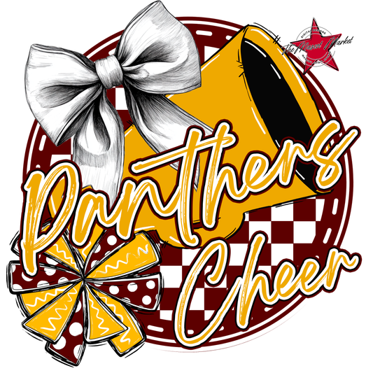Panthers Circle Cheer Design-Maroon-Yellow