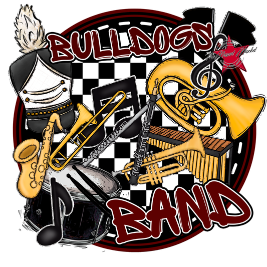 Bulldogs Circle Band Design-Maroon