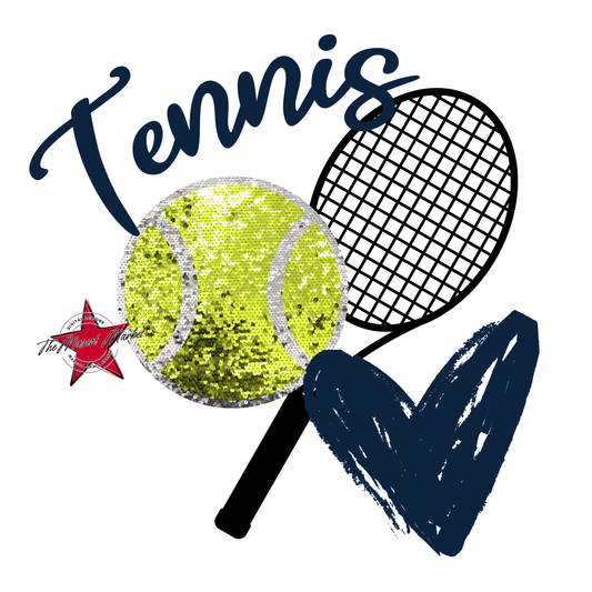 Sequins Tennis Design-Navy