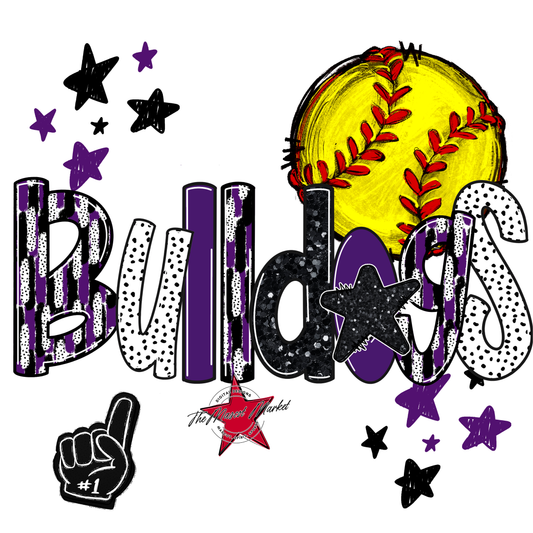 Bulldogs Softball Scrape-Purple