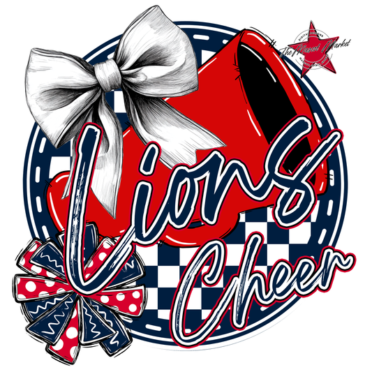 Lions Circle Cheer Design-Navy-Red
