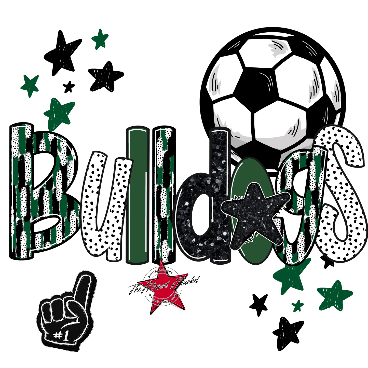 Bulldogs Soccer Scrape-Green