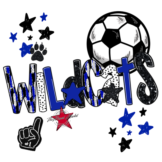 Wildcats Soccer Scrape-Blue