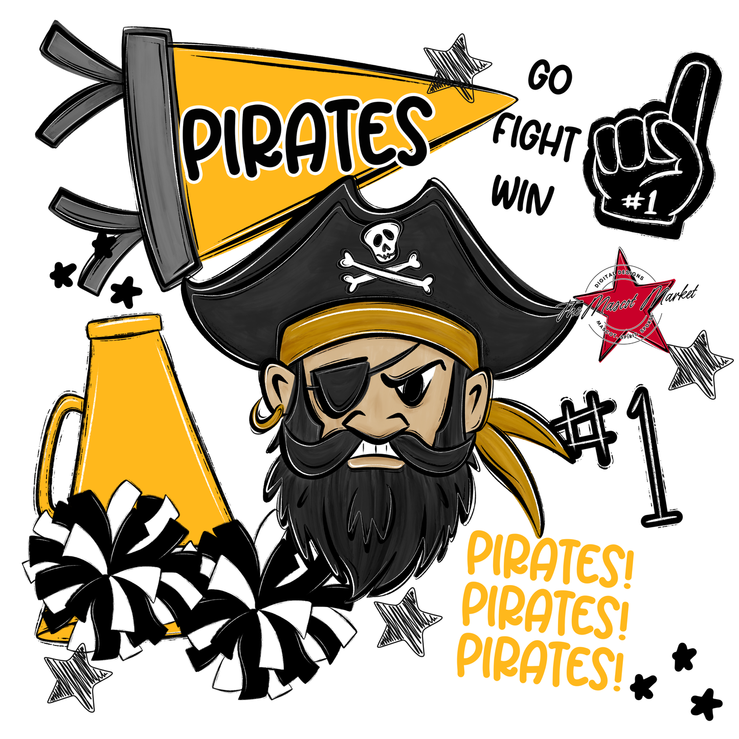 Pirates Spirit Design-Yellow