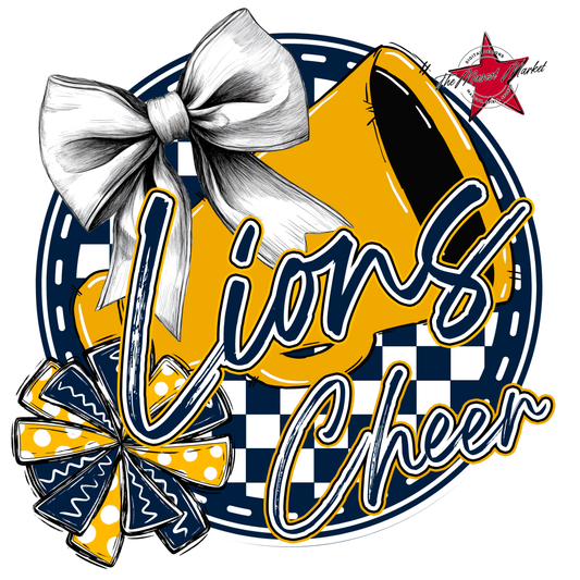 Lions Circle Cheer Design-Navy-Yellow