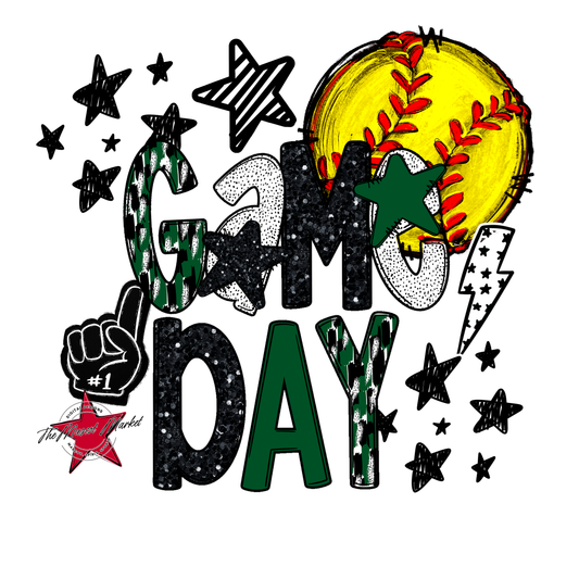 Game Day Softball Scrape Design-Green