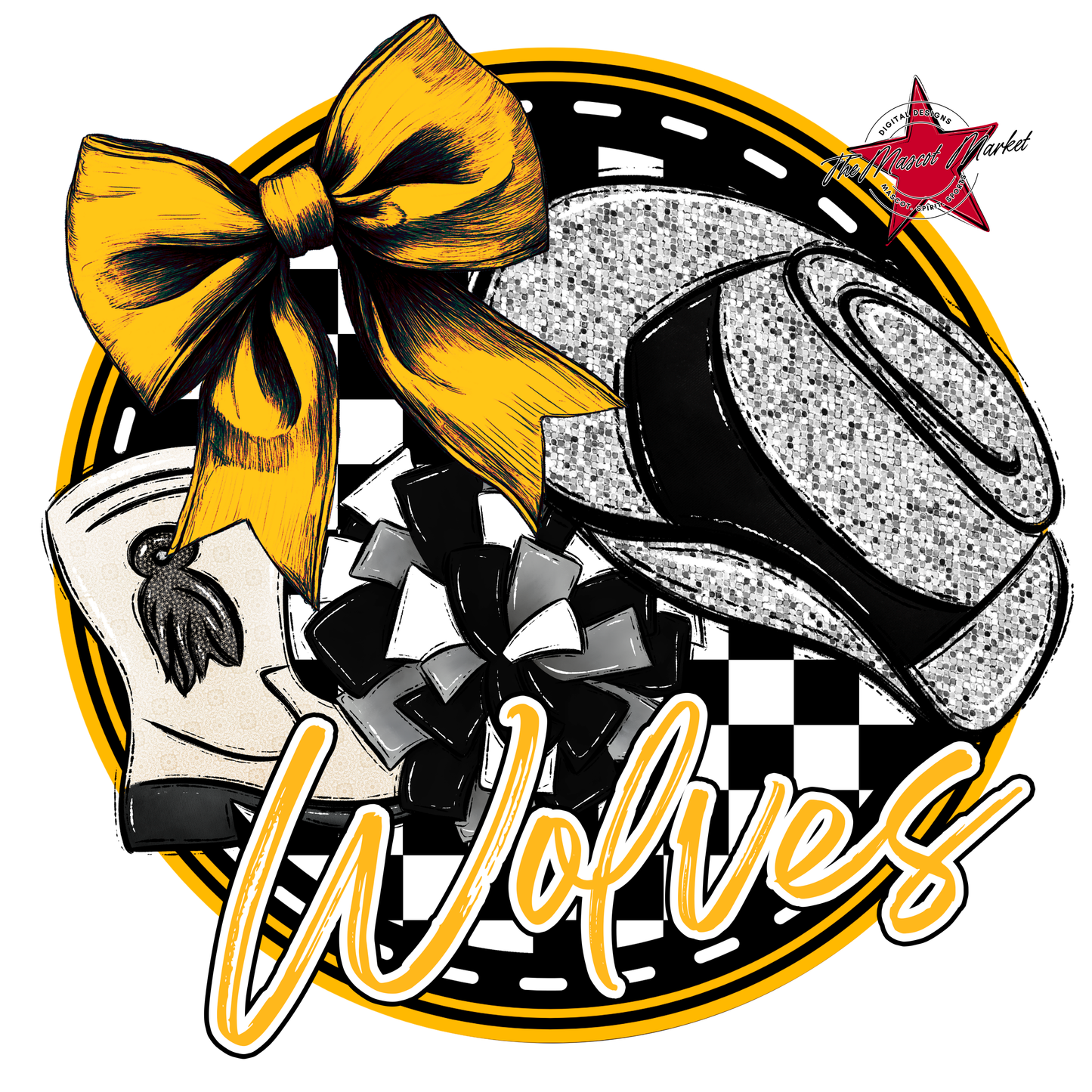 Wolves Circle Drillteam Design-Yellow