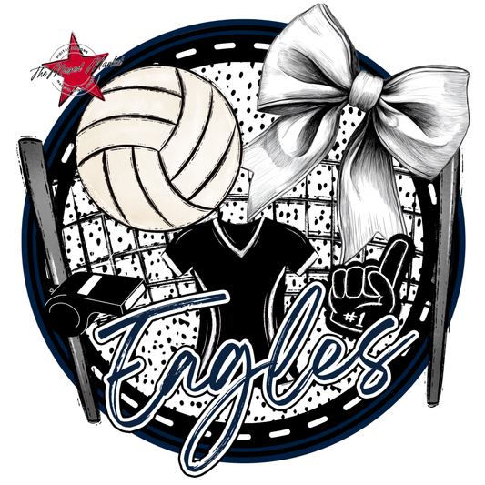 Eagles Circle Volleyball Design-Navy