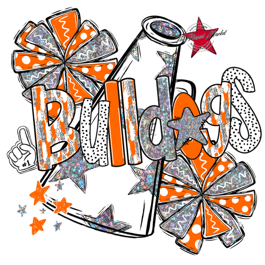 Bulldogs Cheer Megaphone Scrape-Orange