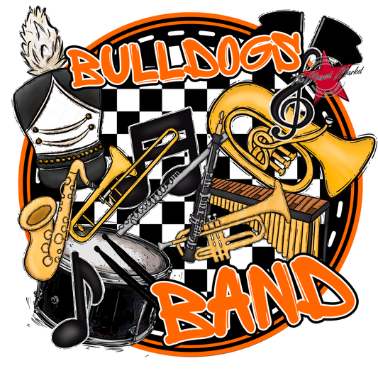 Bulldogs Circle Band Design-Orange