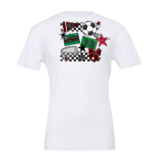 Soccer Checkers Spirit Design-Maroon