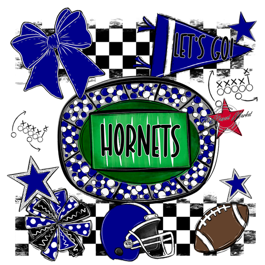 Hornets Checkers Spirit Design-Blue