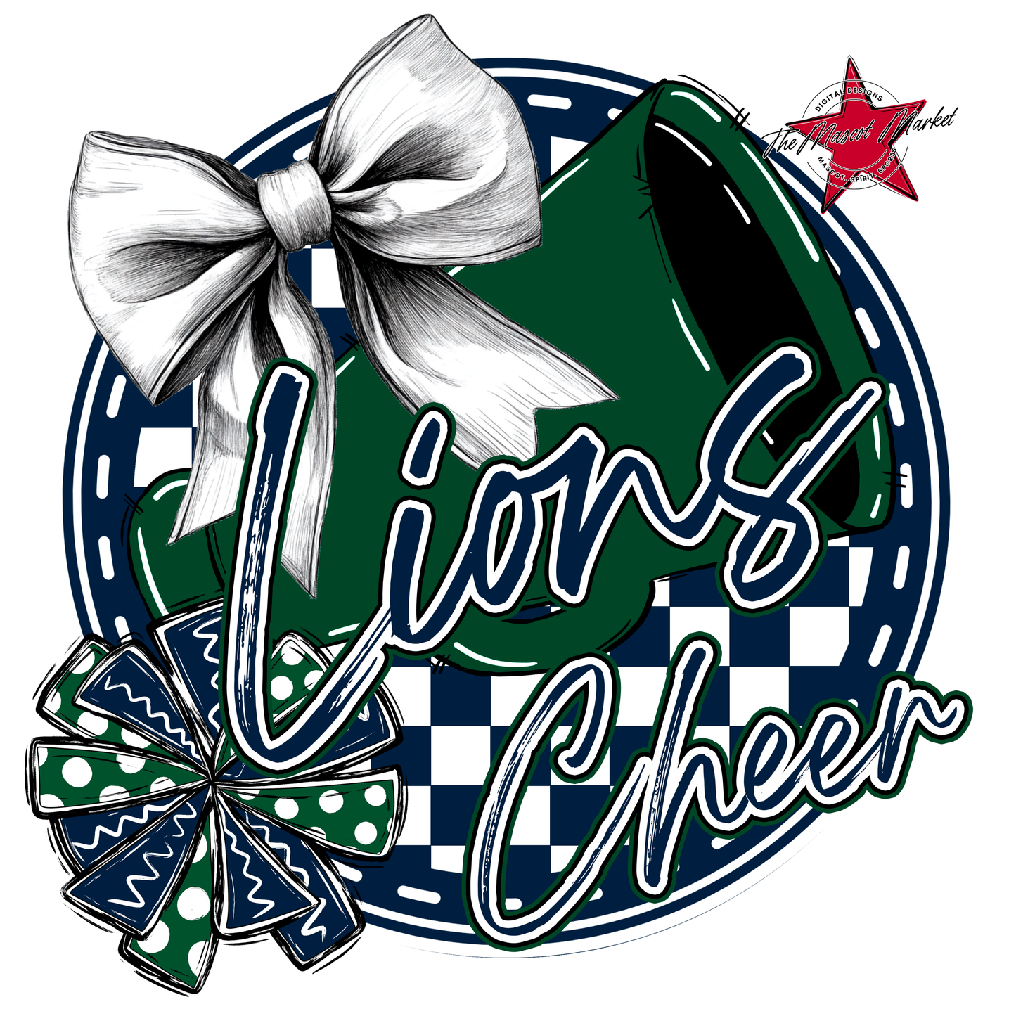 Lions Circle Cheer Design-Navy-Green