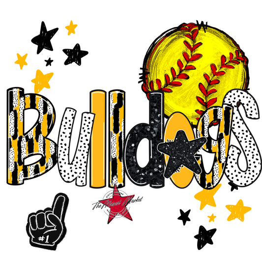 Bulldogs Softball Scrape-Yellow