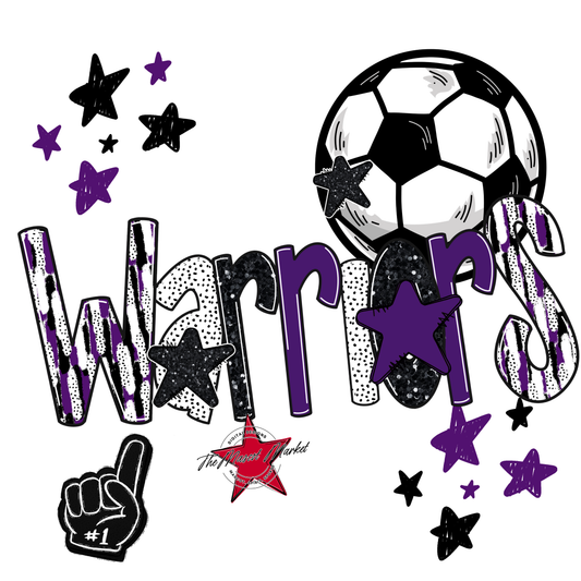 Warriors Soccer Scrape-Purple