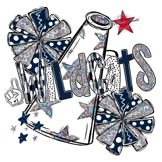 Wildcats Cheer Megaphone Scrape-Navy