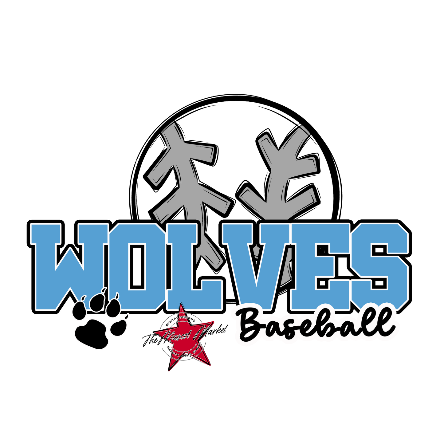 Wolves Varsity Baseball-Carolina Blue