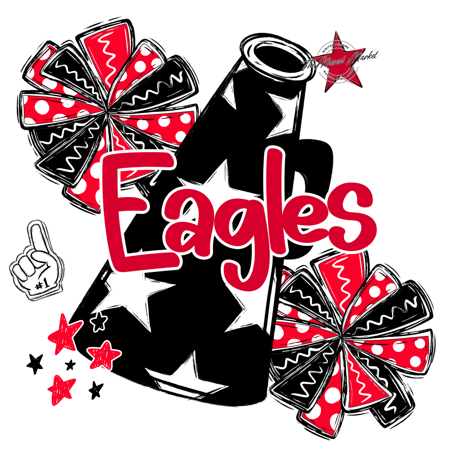 Eagles Alpha Cheer Megaphone-Red