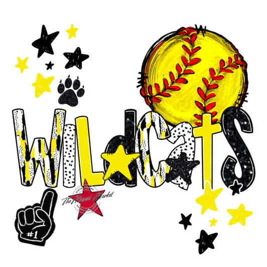 Wildcats Softball Scrape-Bright Yellow