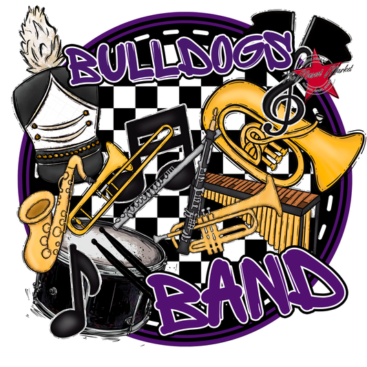 Bulldogs Circle Band Design-Purple
