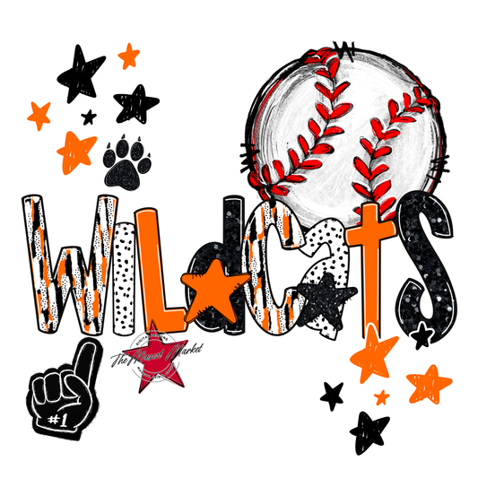 Wildcats Baseball Scrape-Orange