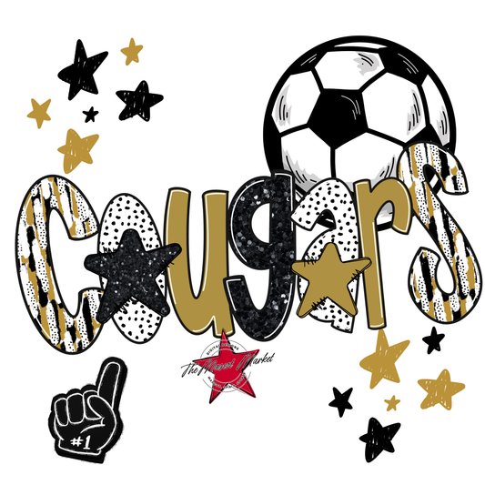 Cougars Soccer Scrape-Gold