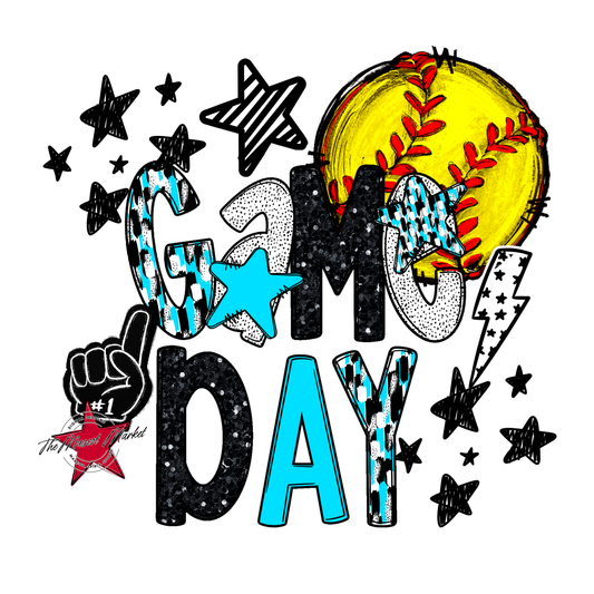 Game Day Softball Scrape Design-Columbia Blue