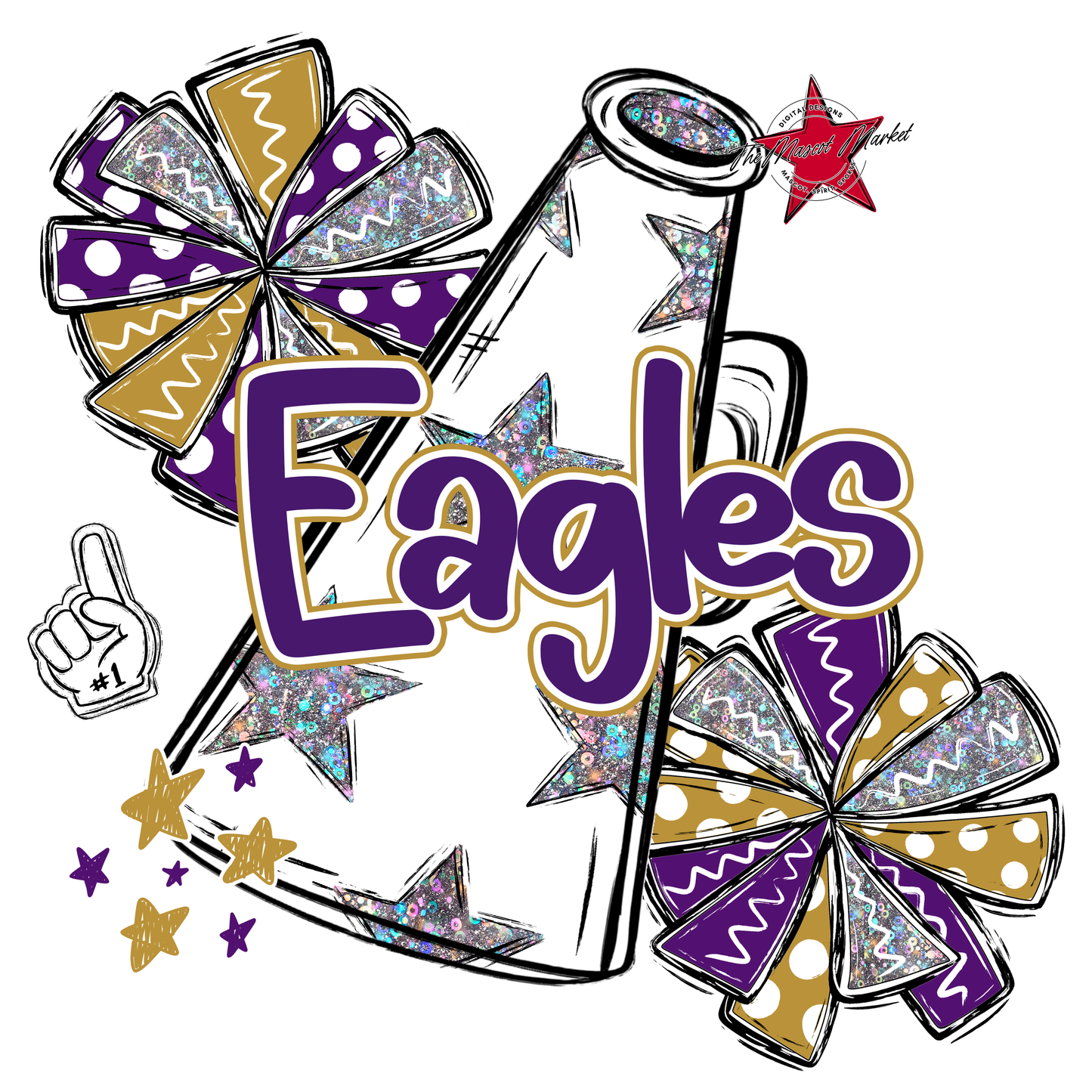 Eagles Alpha Cheer Megaphone-Purple-Gold