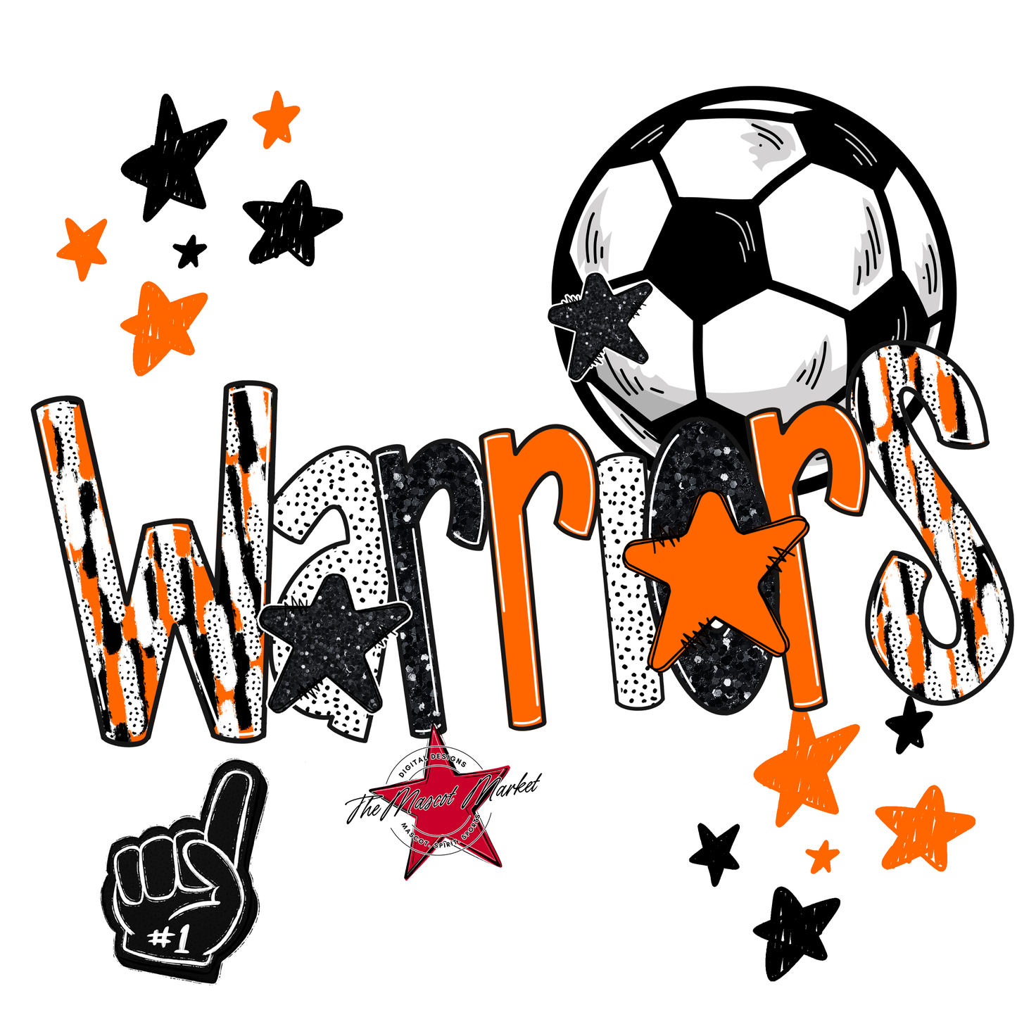 Warriors Soccer Scrape-Orange