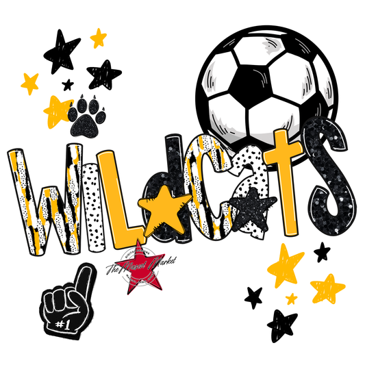 Wildcats Soccer Scrape-Yellow