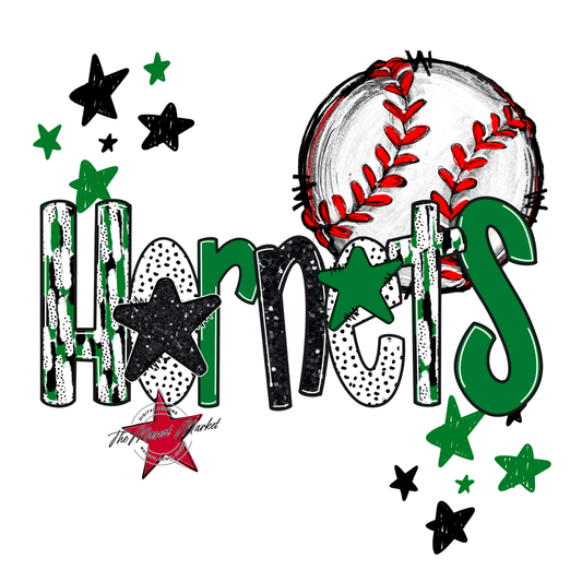 Hornets Baseball Scrape-Kelly Green