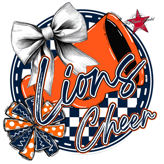 Lions Circle Cheer Design-Navy-Orange