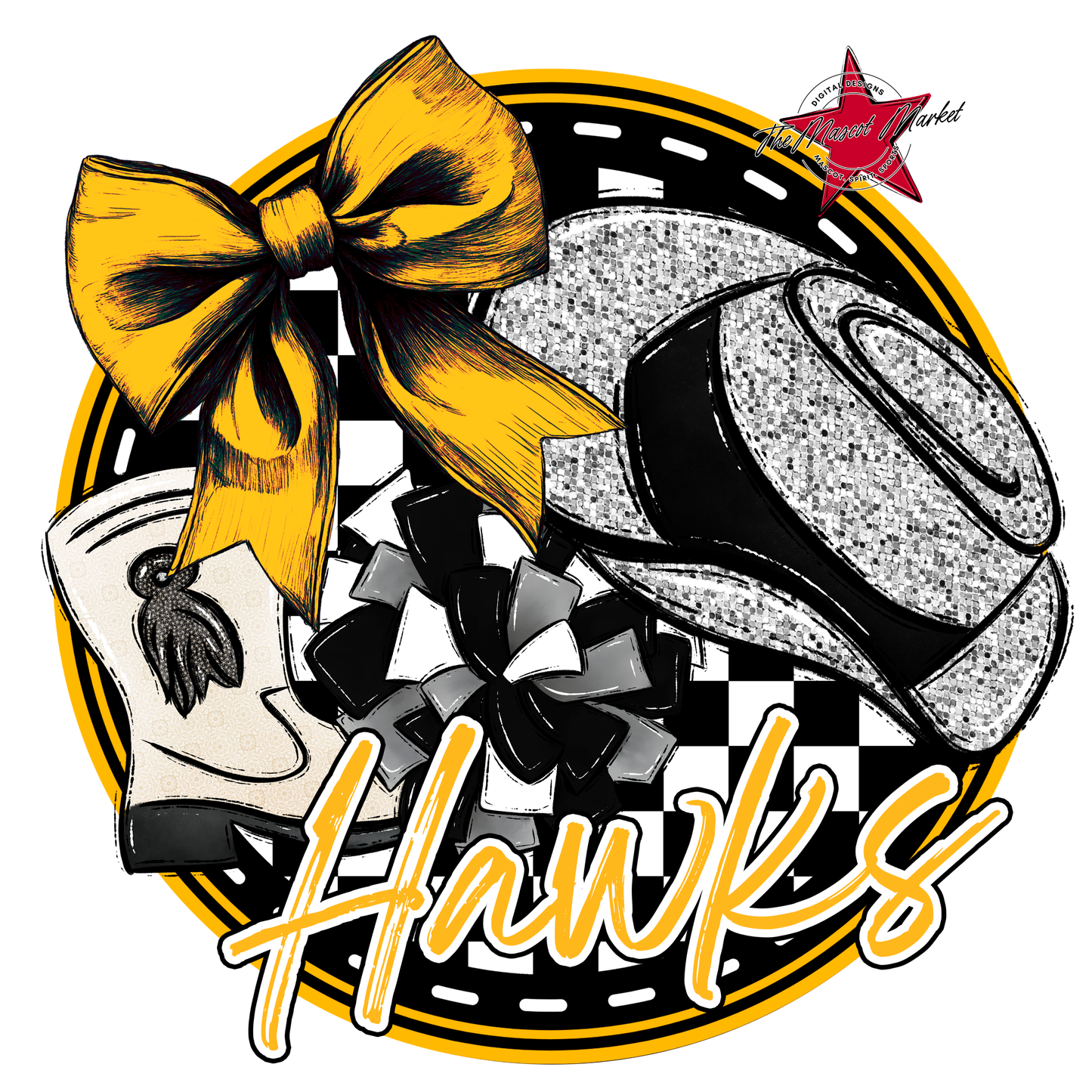 Hawks Circle Drillteam Design-Yellow