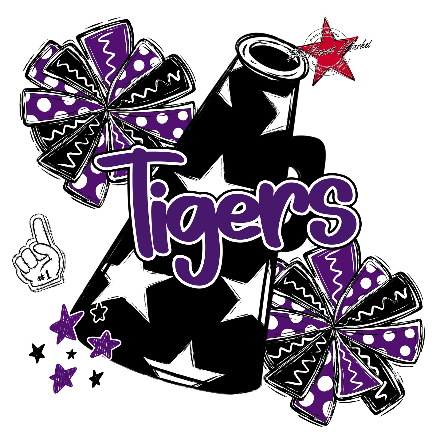 Tigers Alpha Megaphone Design-Purple