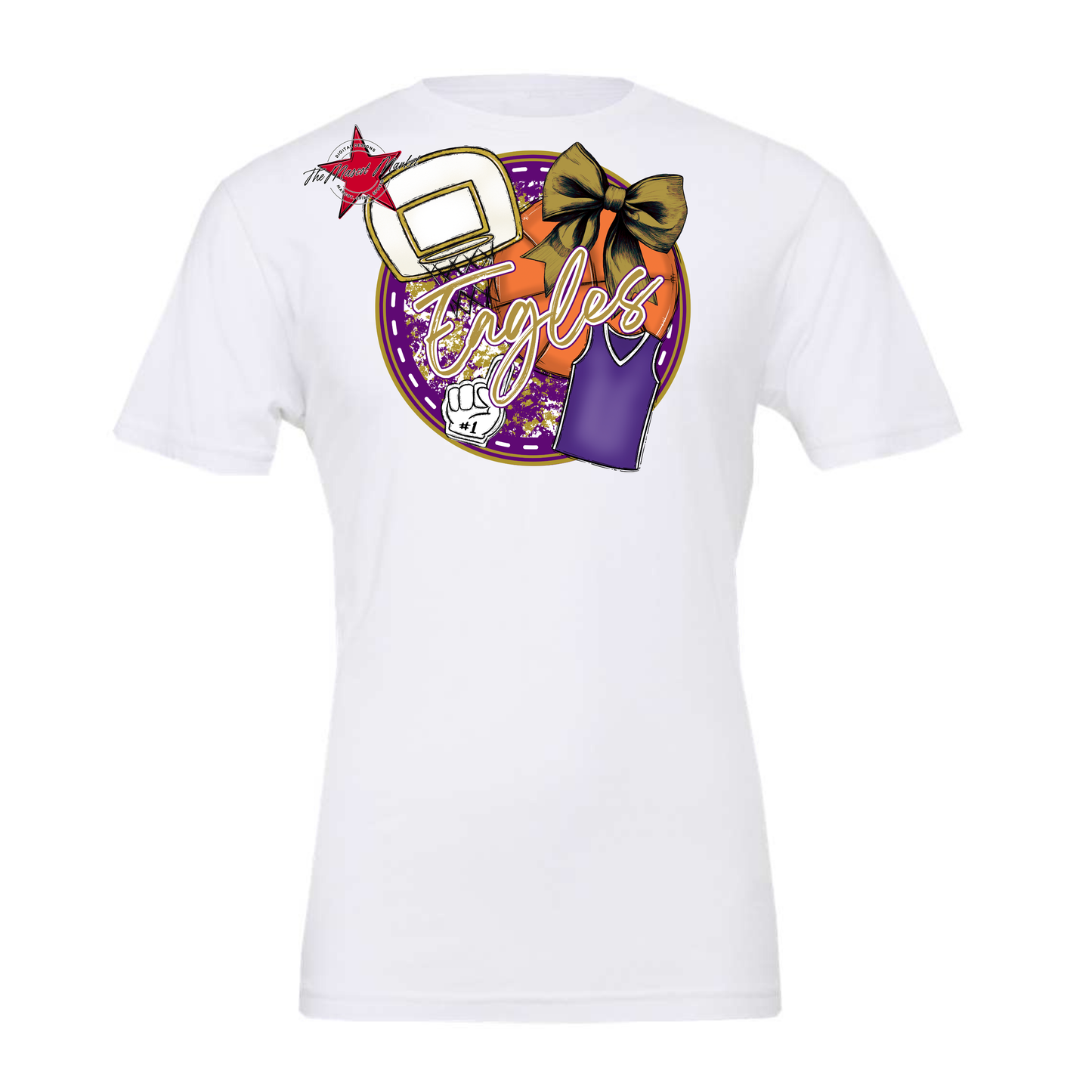 Eagles Circle Basketball Design-Purple-Gold