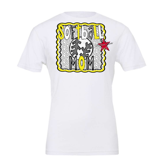 Softball Mom Dot Design-Bright Yellow