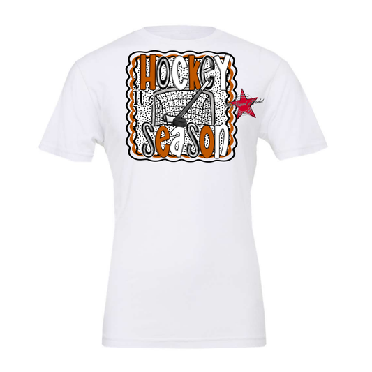 It's Hockey Season Dot Design-Burnt Orange