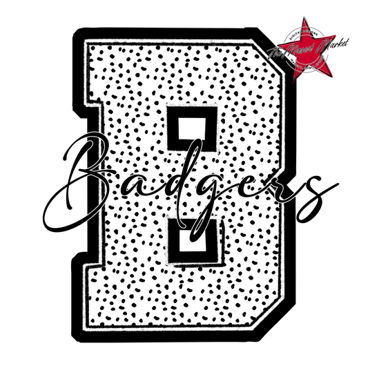 Badgers Alpha Dots Design-Black