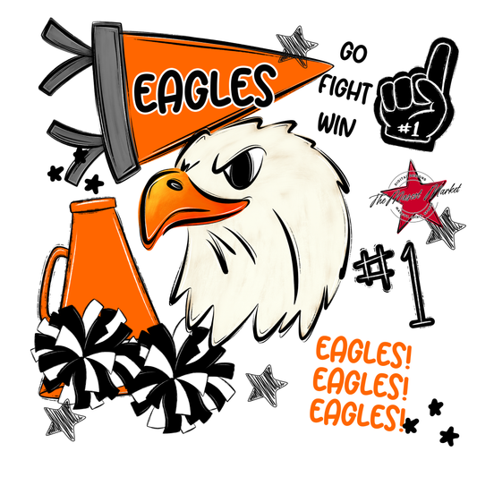 Eagles Mascot Spirit Design Megaphone-Orange