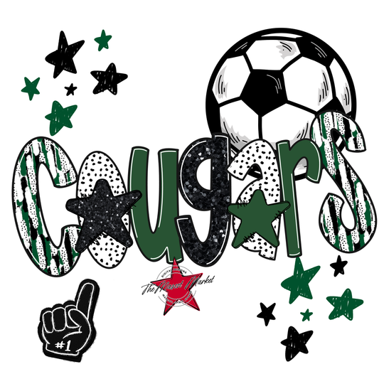 Cougars Soccer Scrape-Green