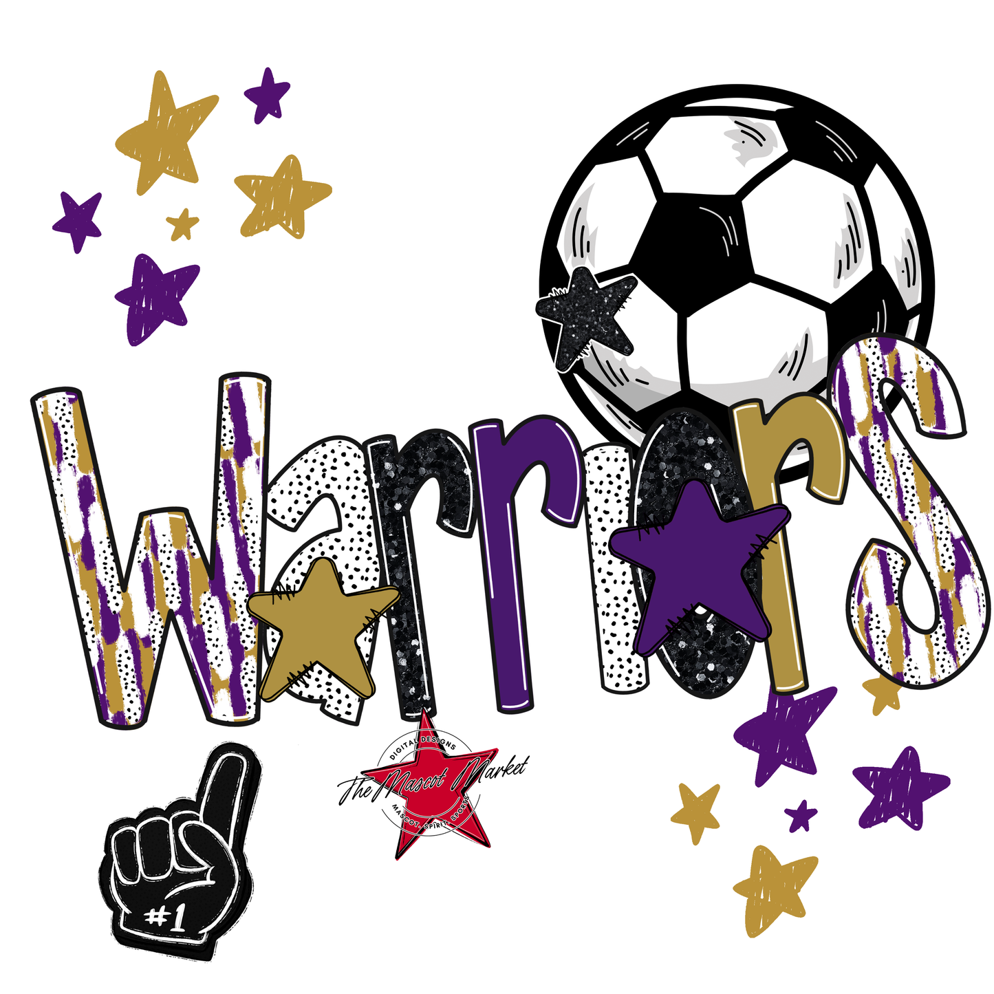 Warriors Soccer Scrape-Purple-Gold