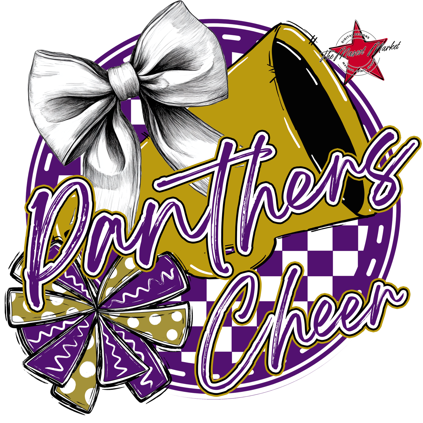 Panthers Circle Cheer Design-Purple-Gold
