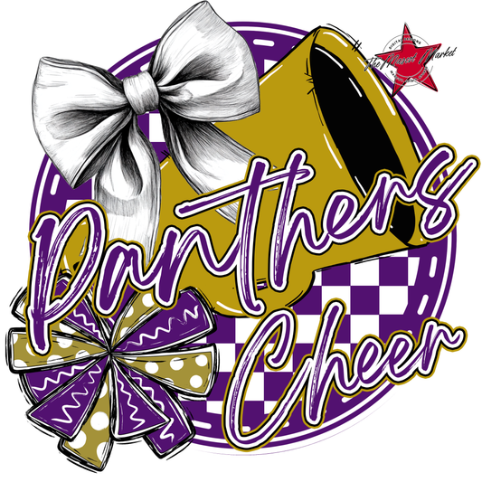 Panthers Circle Cheer Design-Purple-Gold