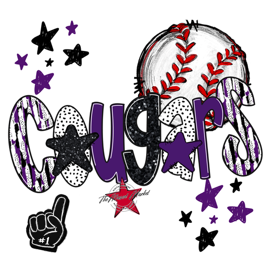Cougars Baseball Scrape-Purple