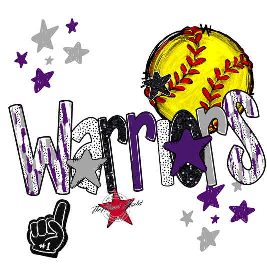 Warriors Softball Scrape-Purple-Grey