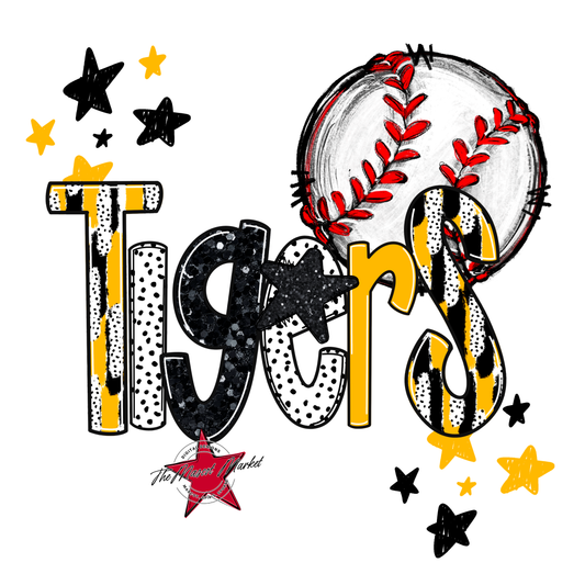 Tigers Baseball Scrape-Yellow