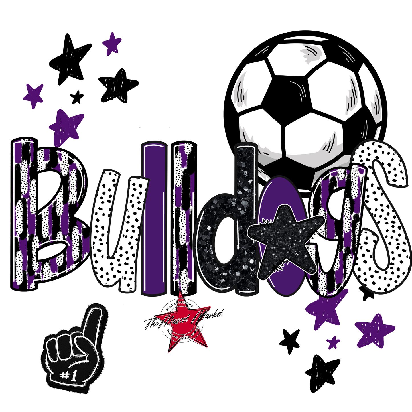 Bulldogs Soccer Scrape-Purple