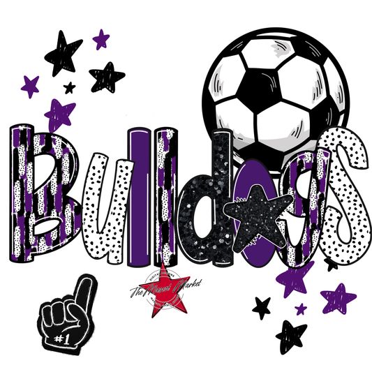 Bulldogs Soccer Scrape-Purple